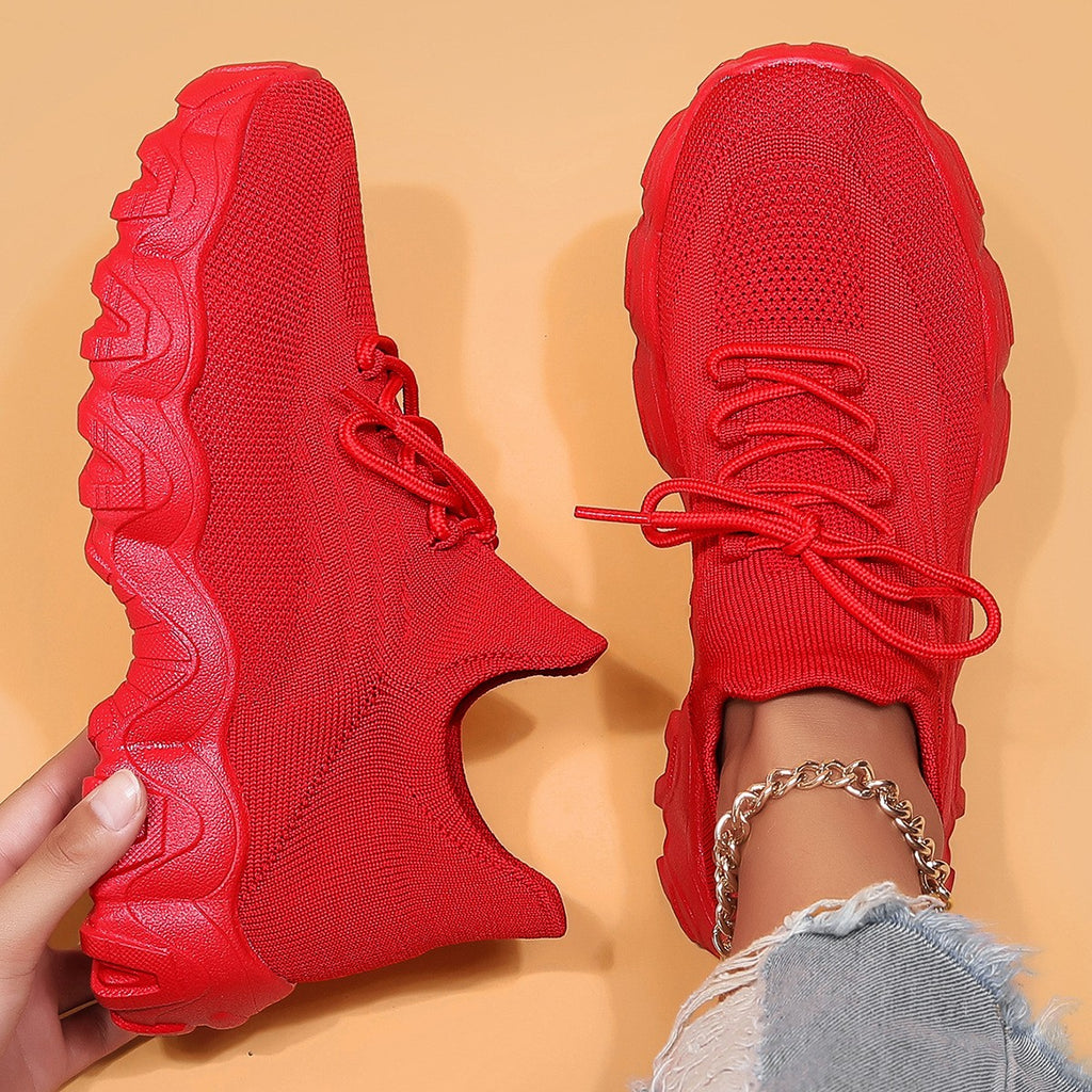 Wavy Platform Knit Sock Sneakers