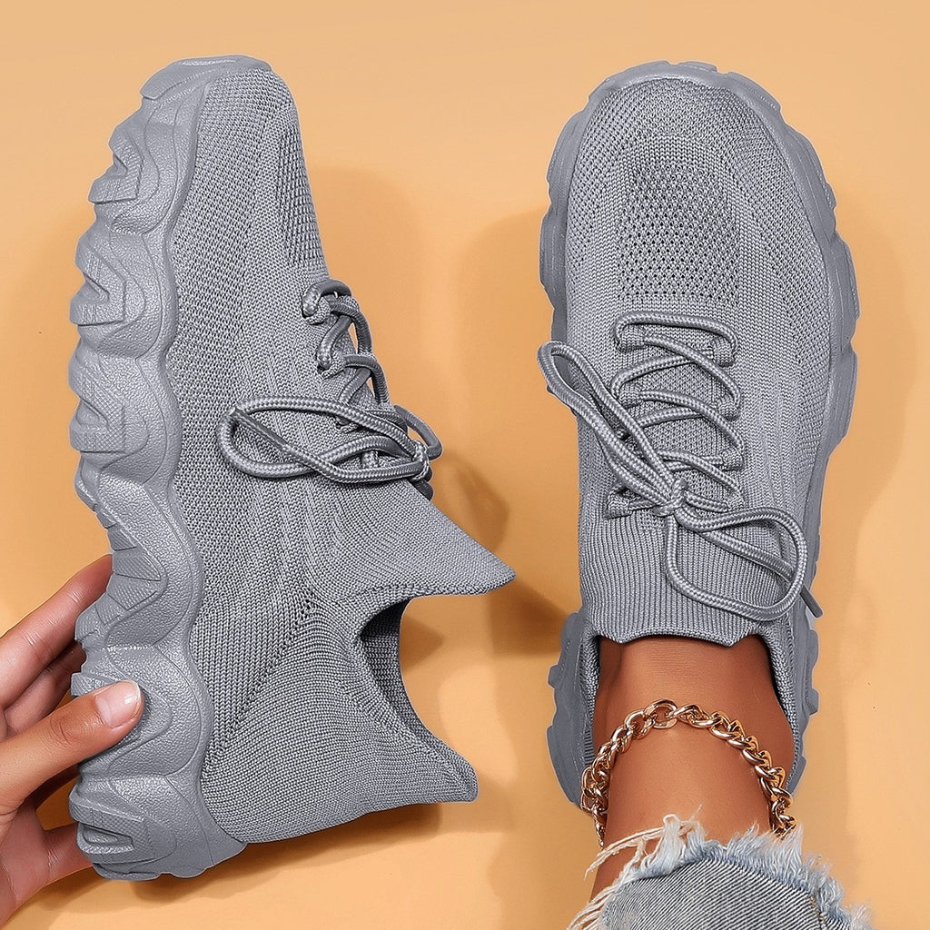 Wavy Platform Knit Sock Sneakers