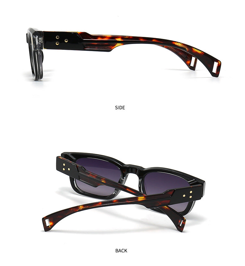 Retro Chunky Square Rivet Frame Sunglasses - view 1