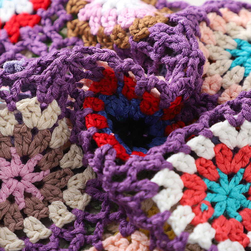 Granny Square Crochet Cover Up Tank - Purple - 11