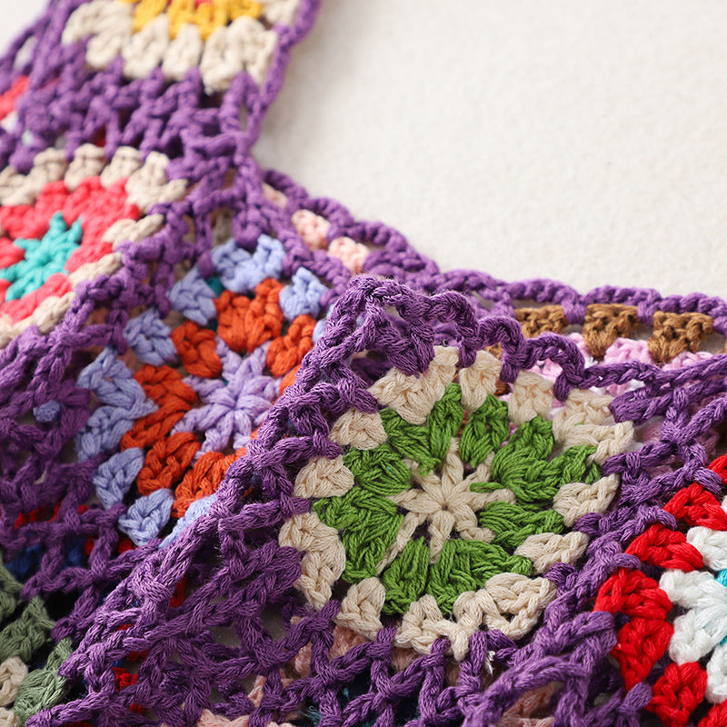 Granny Square Crochet Cover Up Tank - Purple - 4
