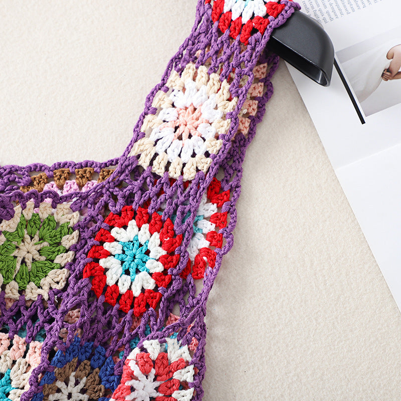 Granny Square Crochet Cover Up Tank - Purple - 5