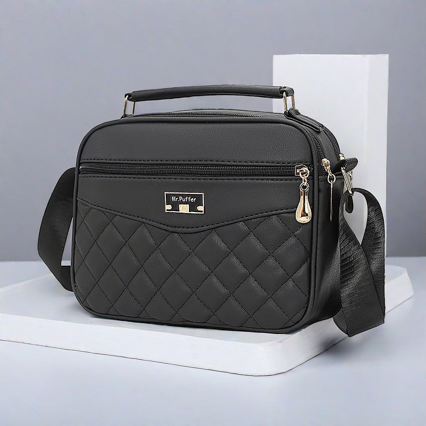 Quilted Camera Crossbody Bag with Top Handle