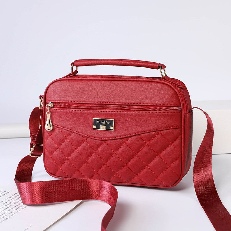 Quilted Camera Crossbody Bag with Top Handle