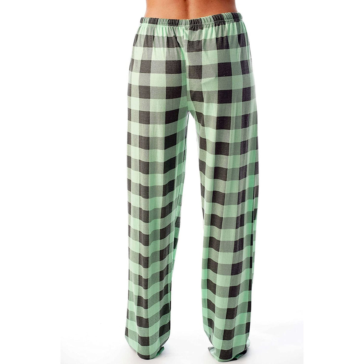 Buffalo Plaid Drawstring Lounge Pants - Green