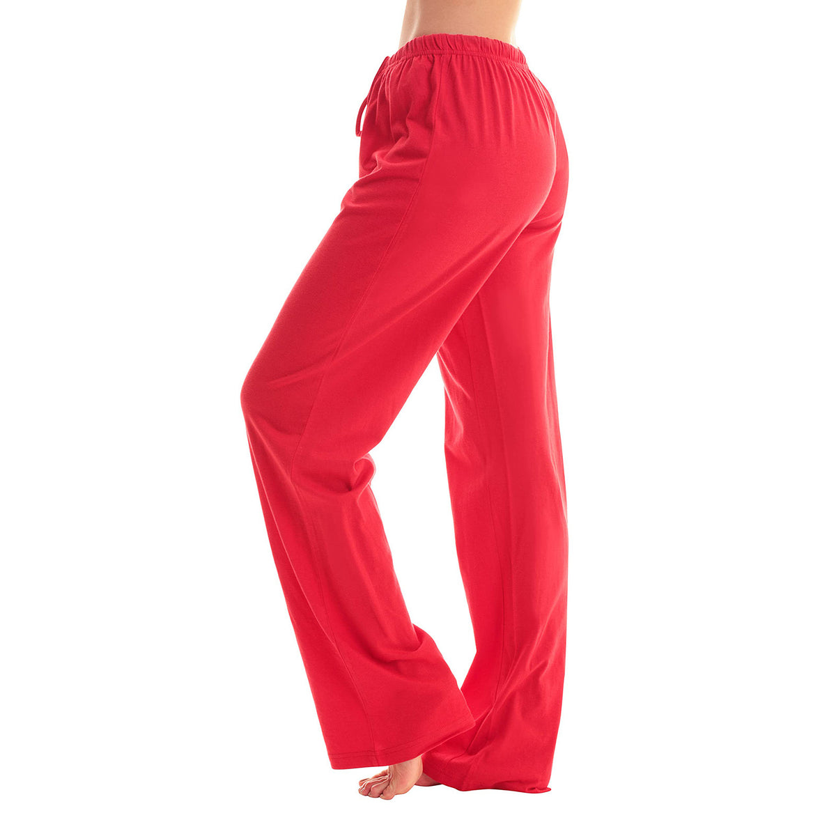Buffalo Plaid Drawstring Lounge Pants - Solid_Red