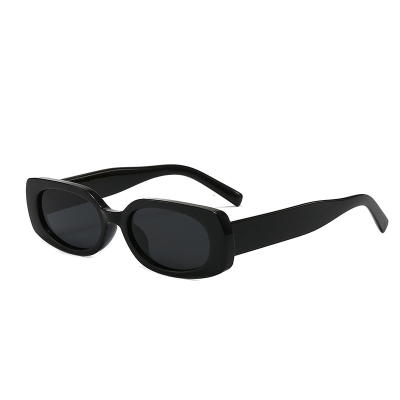 Slim Rectangle Tinted Lens Sunglasses - Black