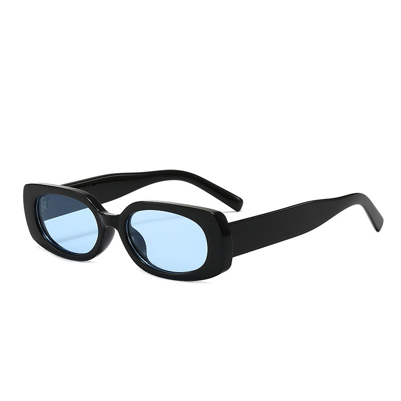 Slim Rectangle Tinted Lens Sunglasses - Blue