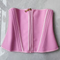 Zip Front Latex Waist Trainer Belt - Pink