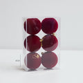 Velvet Christmas Tree Ornaments with Glitter Trim - C1-6PCS