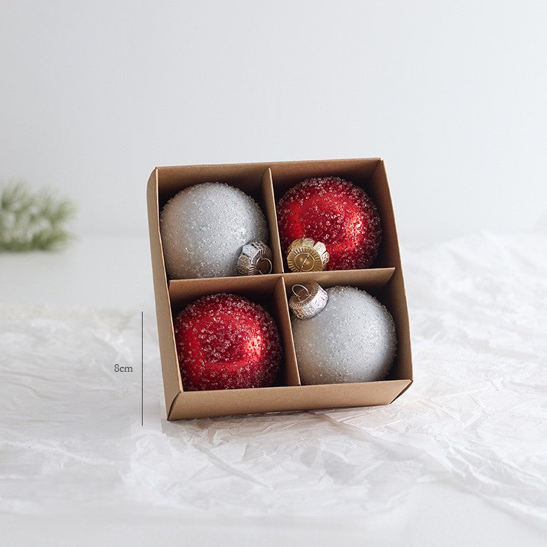 Velvet Christmas Tree Ornaments with Glitter Trim - C10-4PCS
