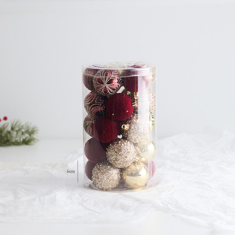 Velvet Christmas Tree Ornaments with Glitter Trim - C4-25PCS