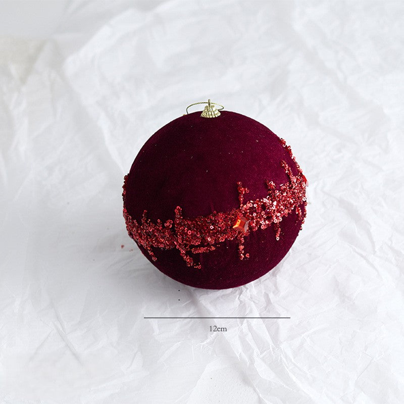 Velvet Christmas Tree Ornaments with Glitter Trim - C8-2PCS