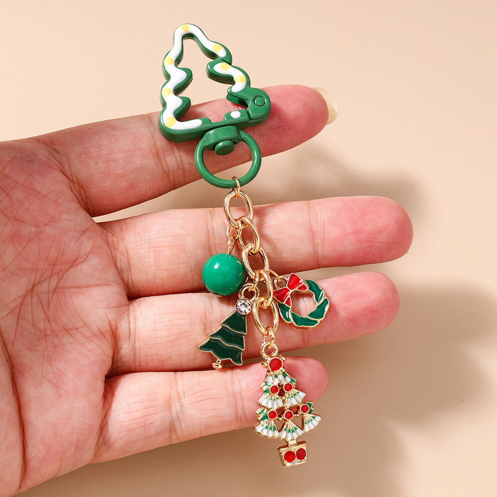 Festive Charm Cluster Christmas Keychain - Tree