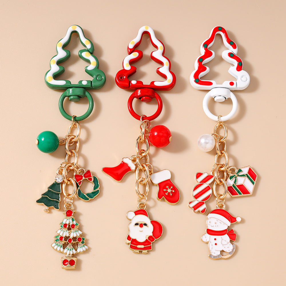 Festive Charm Cluster Christmas Keychain