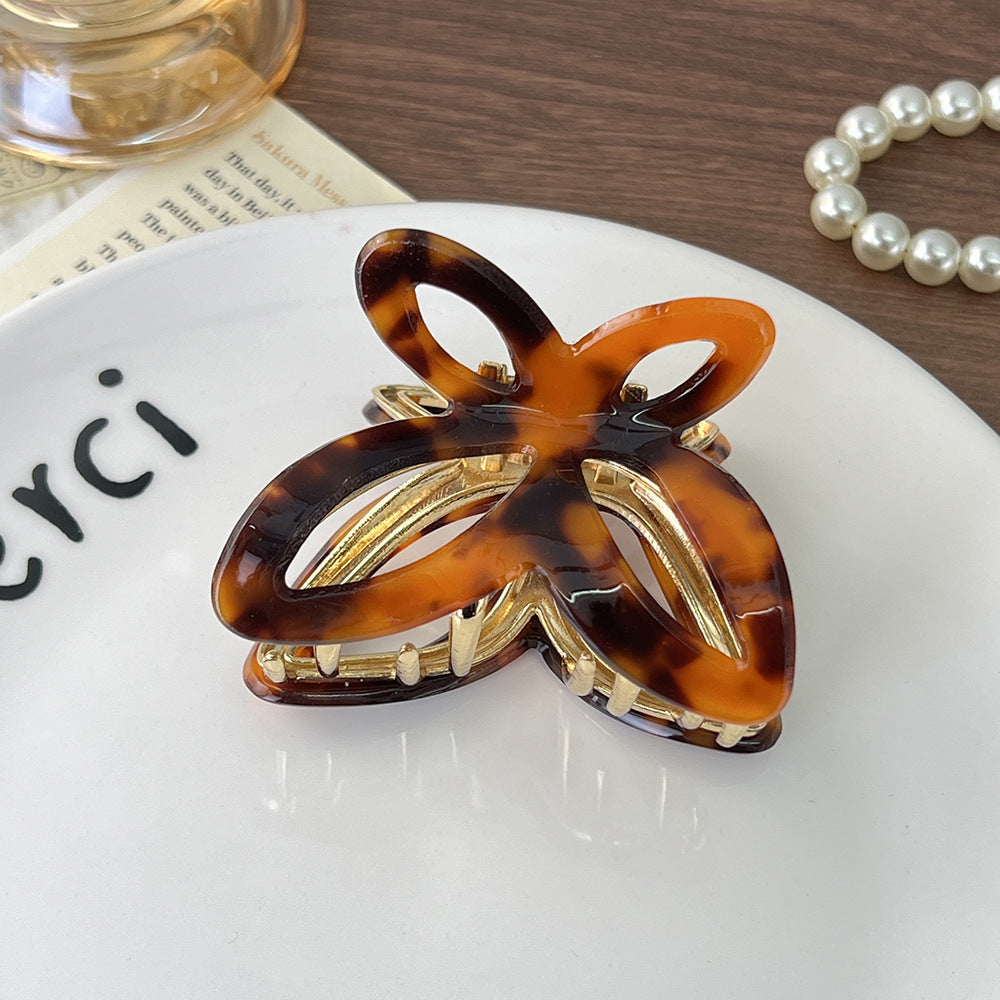 Butterfly Cutout Claw Clip for Thick Hair - Coffee