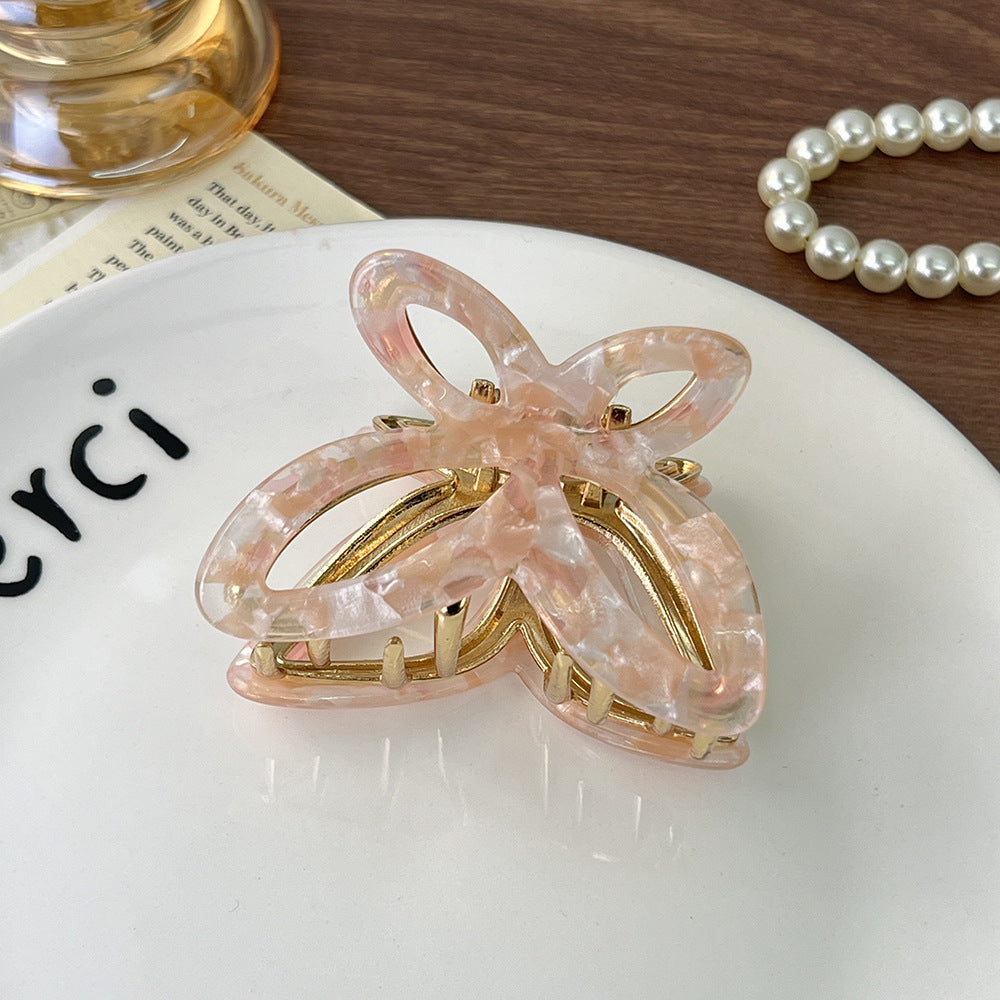 Butterfly Cutout Claw Clip for Thick Hair - Pink