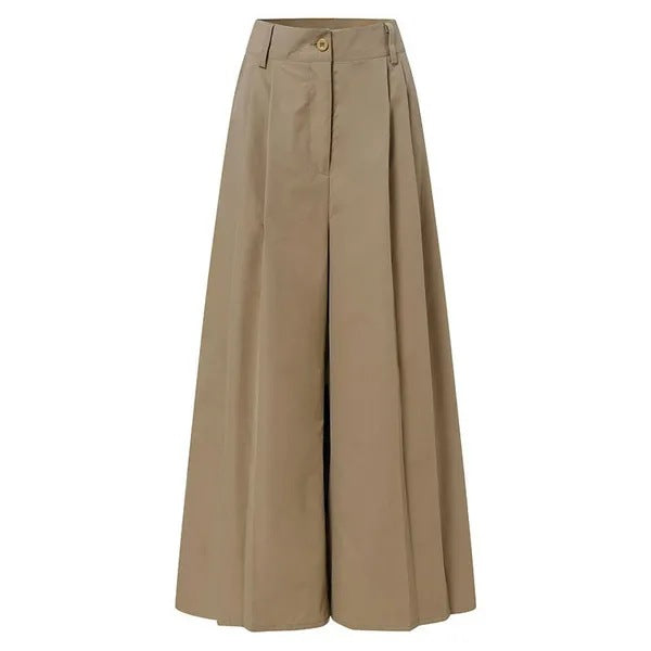 High Waisted Pleated Wide Leg Palazzo Pants - view 1