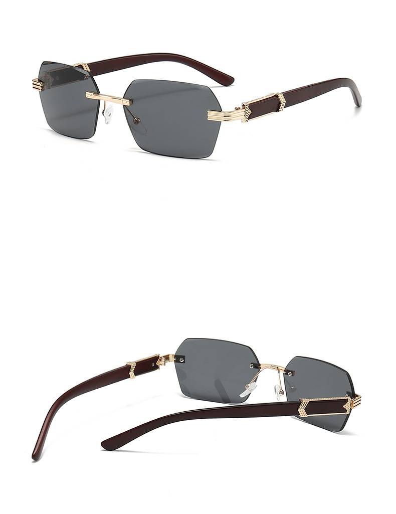 Rimless Hexagon Gradient Lens Sunglasses