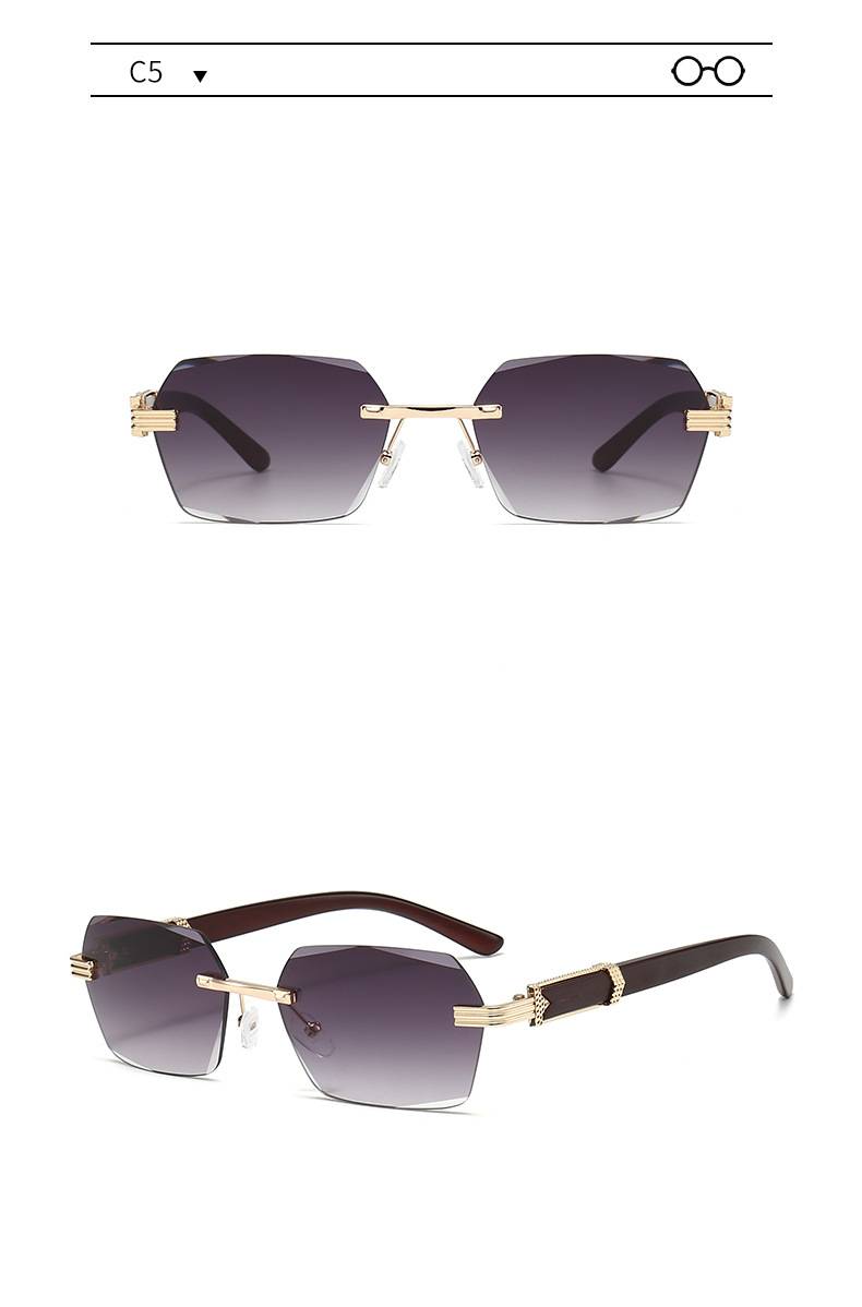 Rimless Hexagon Gradient Lens Sunglasses - view 3