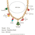 Christmas Stocking and Tree Charm Necklace - Gold