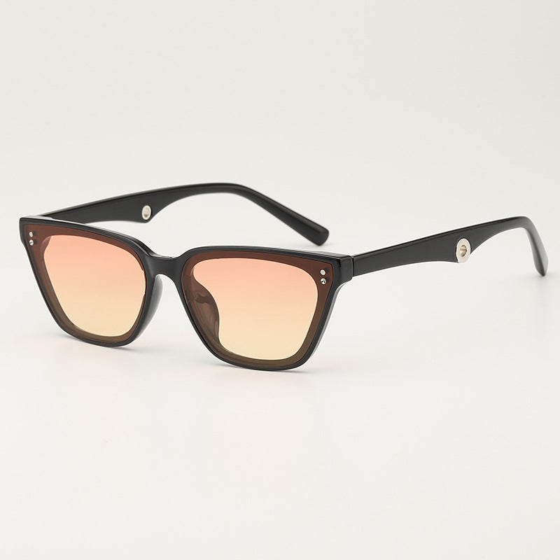 Contrast Brow Narrow Frame Sunglasses - Color_2