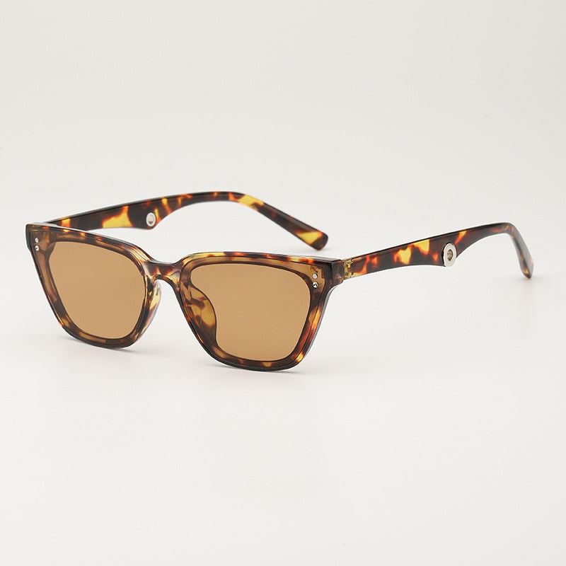 Contrast Brow Narrow Frame Sunglasses - Color_4