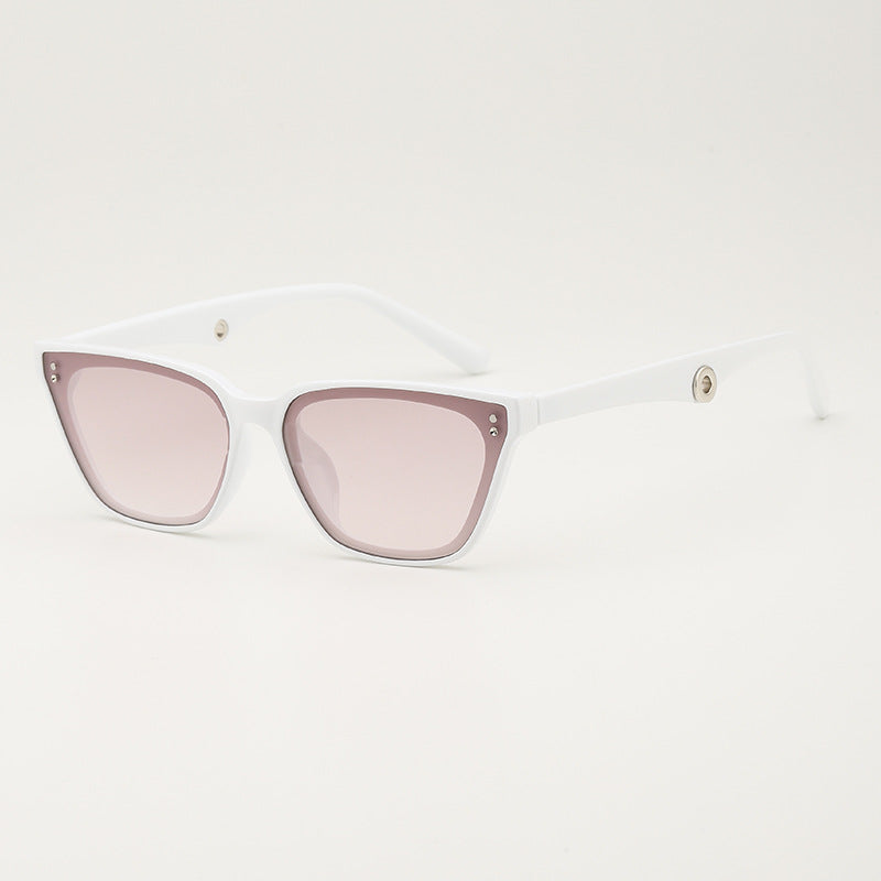 Contrast Brow Narrow Frame Sunglasses
