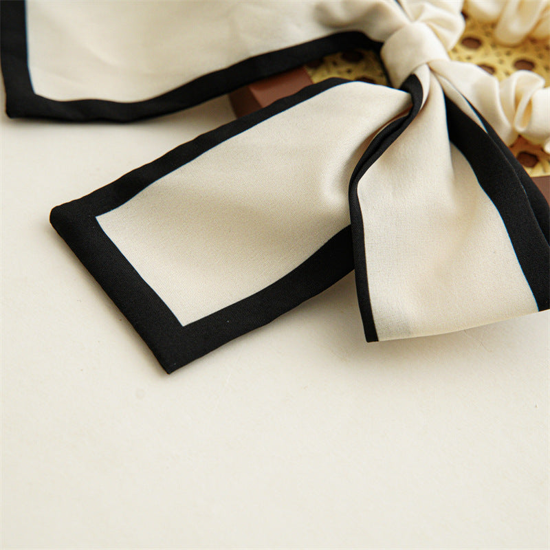 Contrast Trim Ribbon Bow Hair Tie - view 5