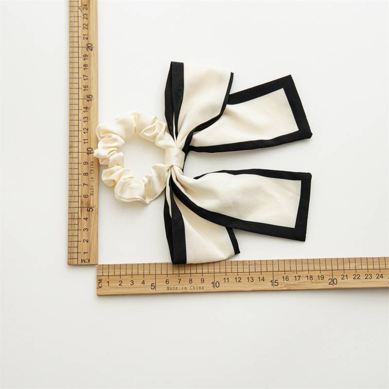 Contrast Trim Ribbon Bow Hair Tie - view 6