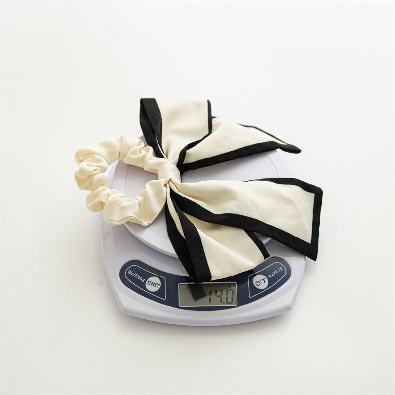 Contrast Trim Ribbon Bow Hair Tie - view 7