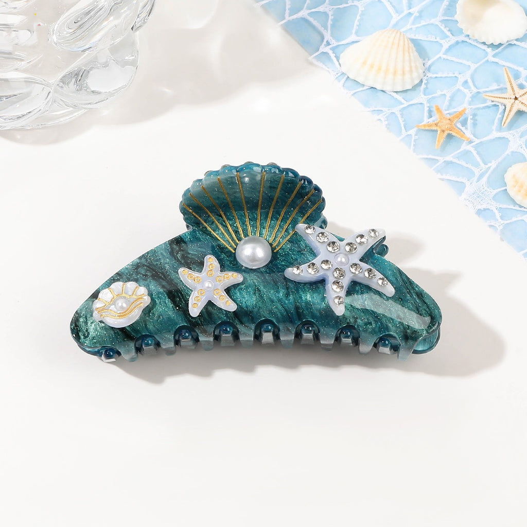 Seashell And Starfish Pearl Claw Clip - Color_5 - 1