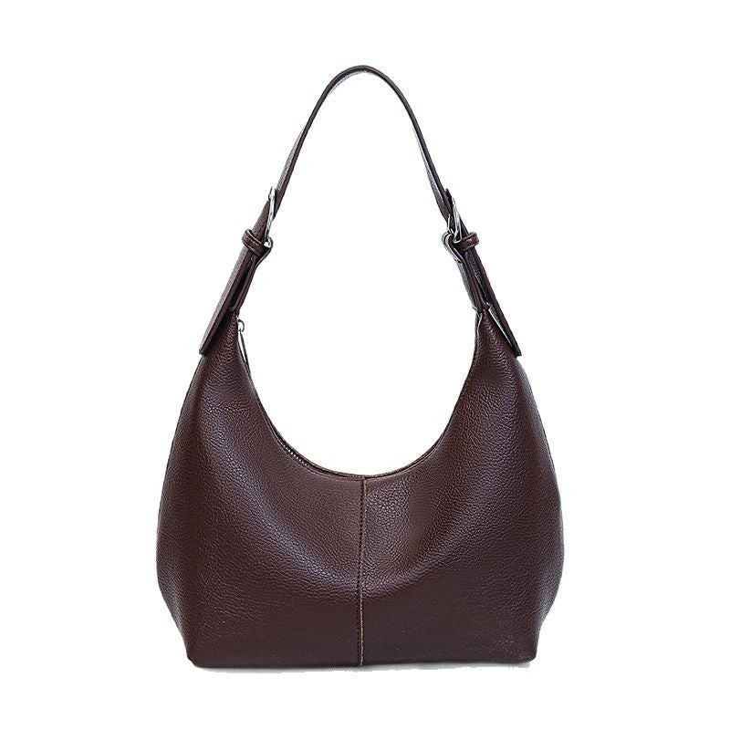 Crescent Hobo Shoulder Bag with Buckle Strap