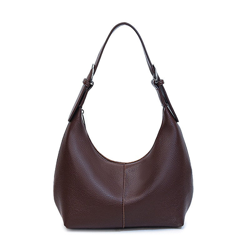 Crescent Hobo Shoulder Bag with Buckle Strap