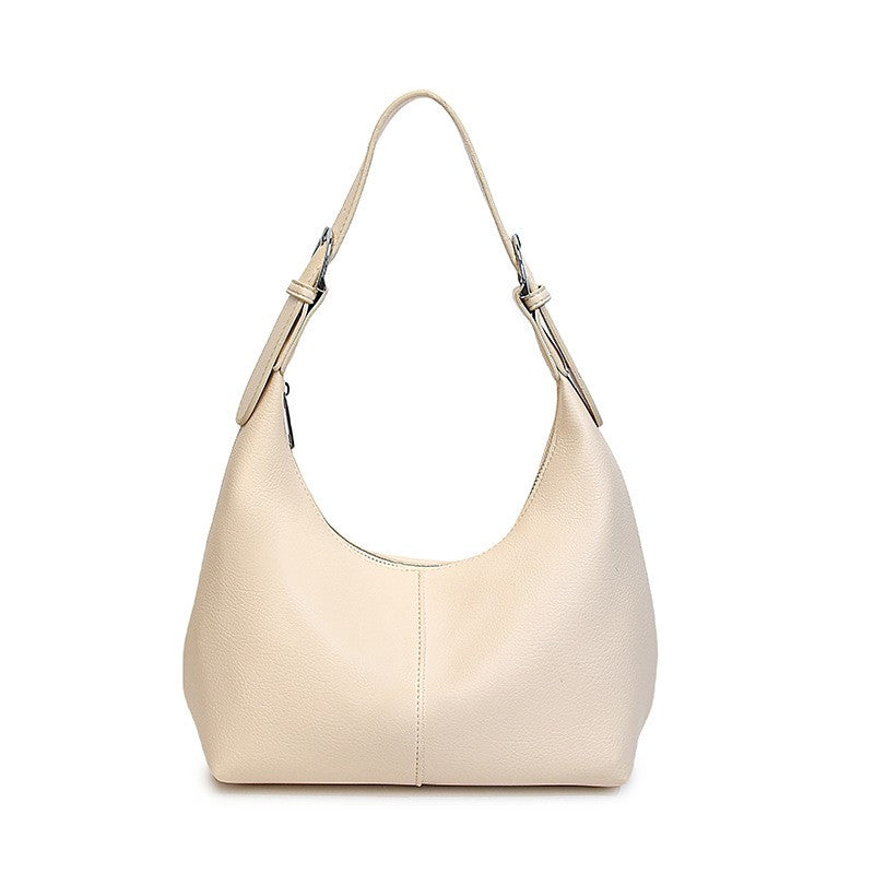 Crescent Hobo Shoulder Bag with Buckle Strap