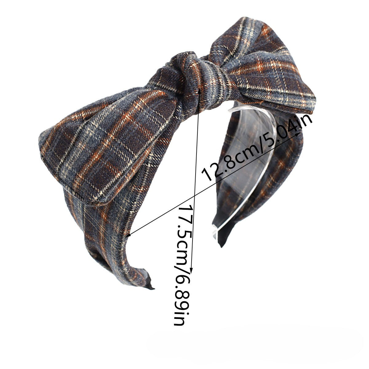 Plaid Oversized Bow Knot Headband - view 1