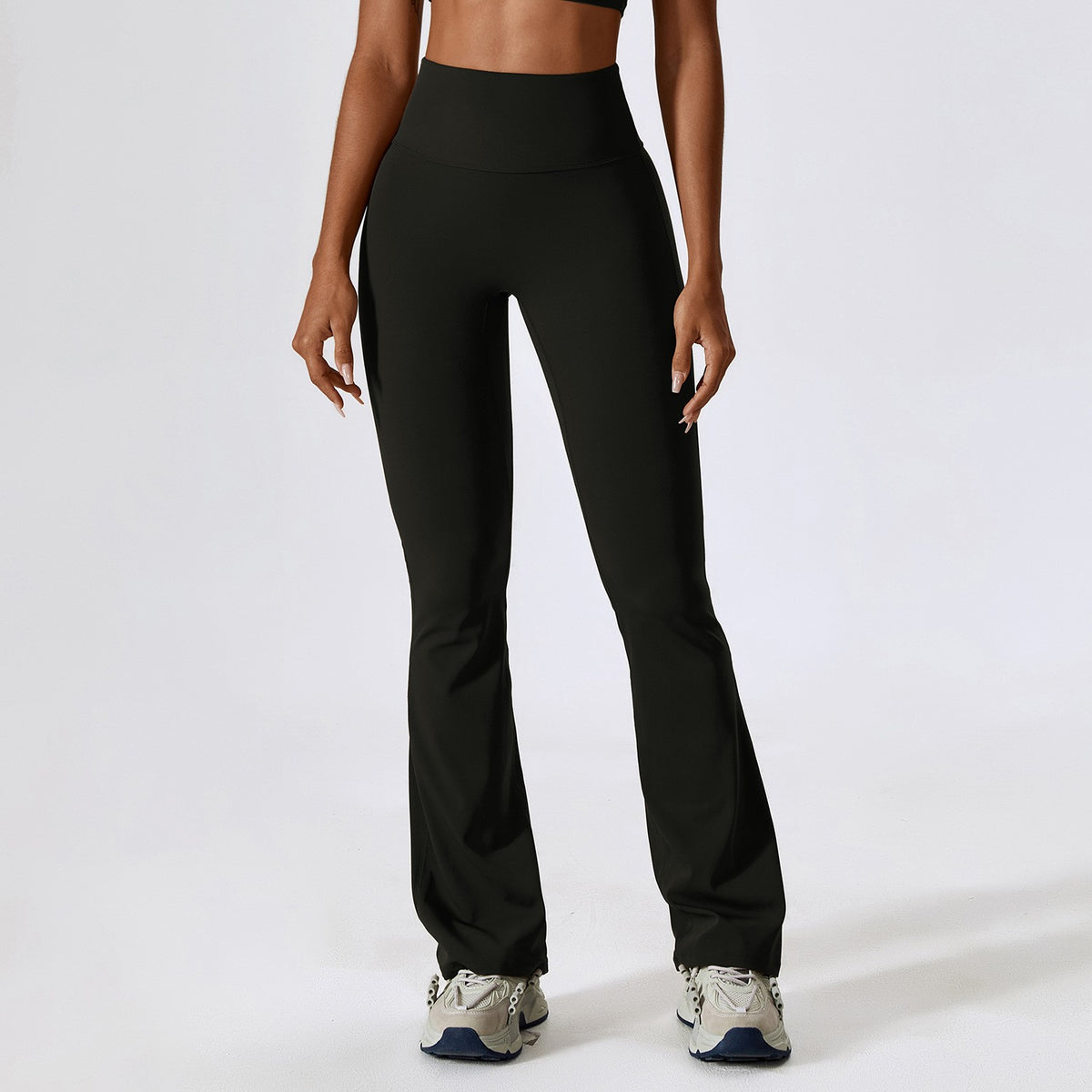 Scrunch Butt High Waist Flare Yoga Leggings - Black