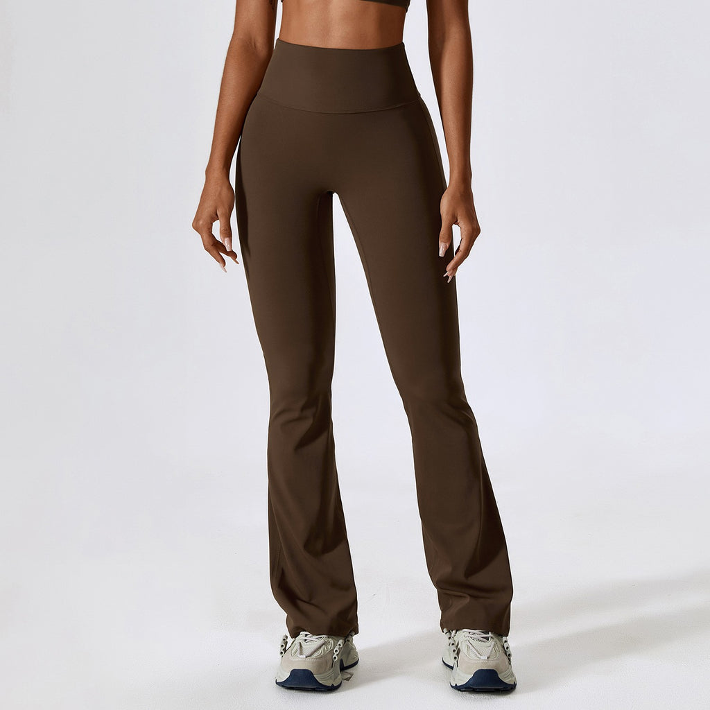 Scrunch Butt High Waist Flare Yoga Leggings - Espresso