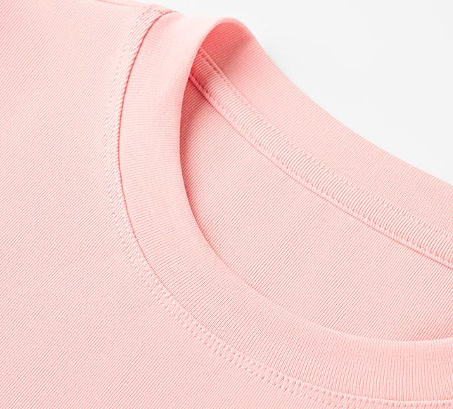 Ribbed Slim Long Sleeve Crew Neck Tee - Pink - 1