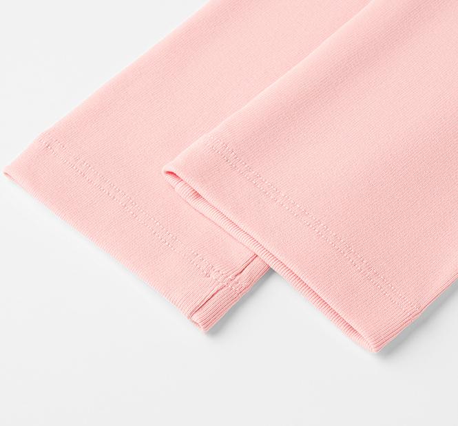 Ribbed Slim Long Sleeve Crew Neck Tee - Pink - 2