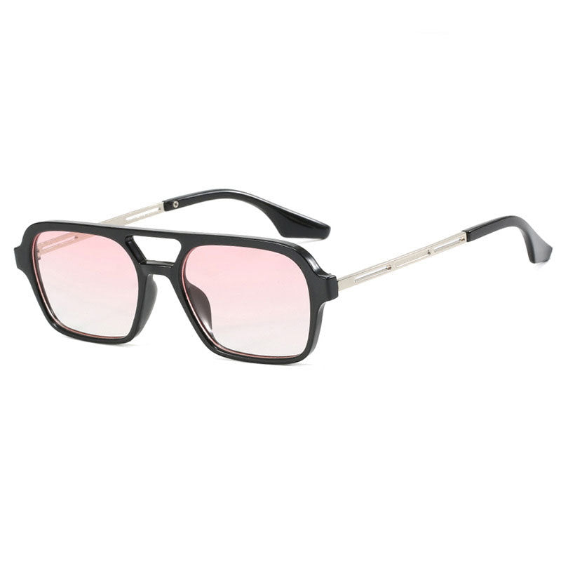 Tinted Lens Double Bridge Square Sunglasses - Color_10