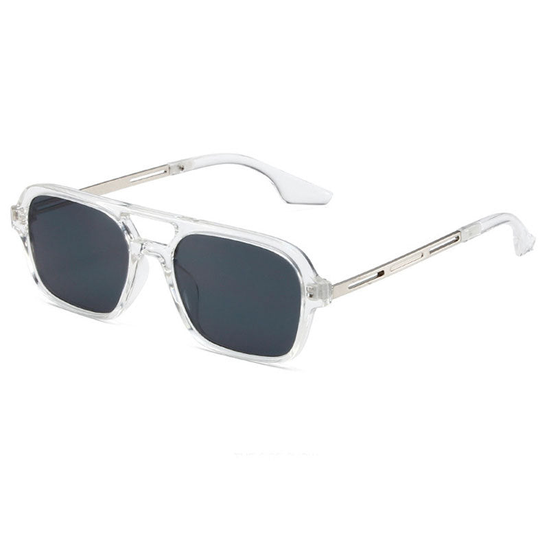 Tinted Lens Double Bridge Square Sunglasses - Color_12