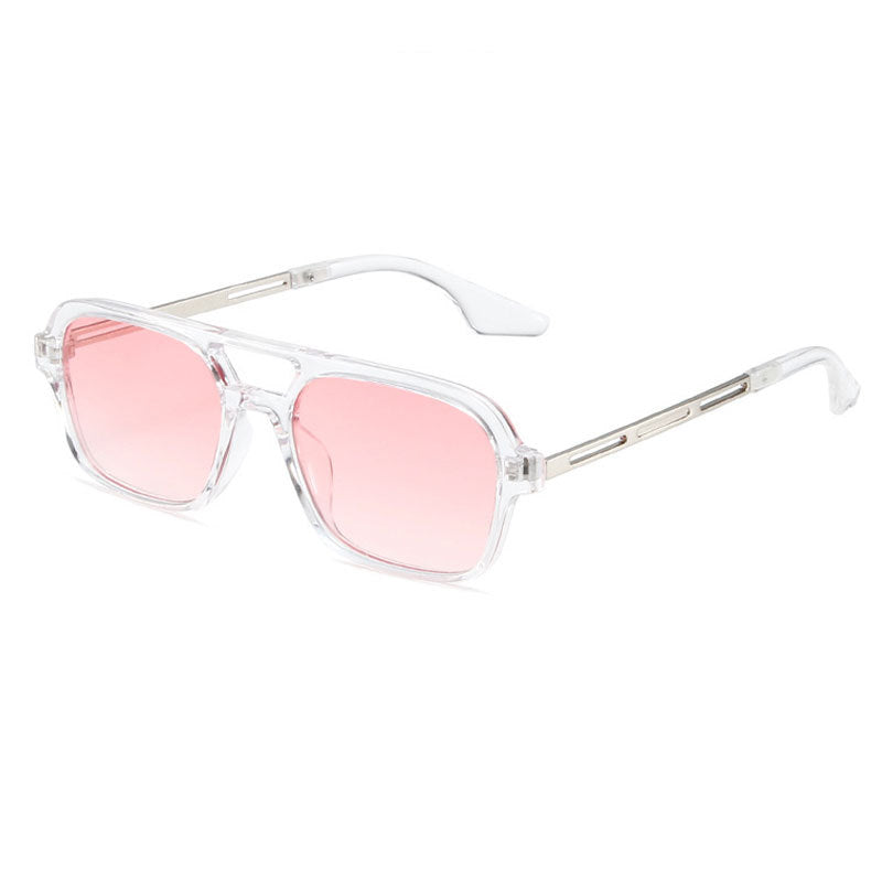 Tinted Lens Double Bridge Square Sunglasses - Color_13