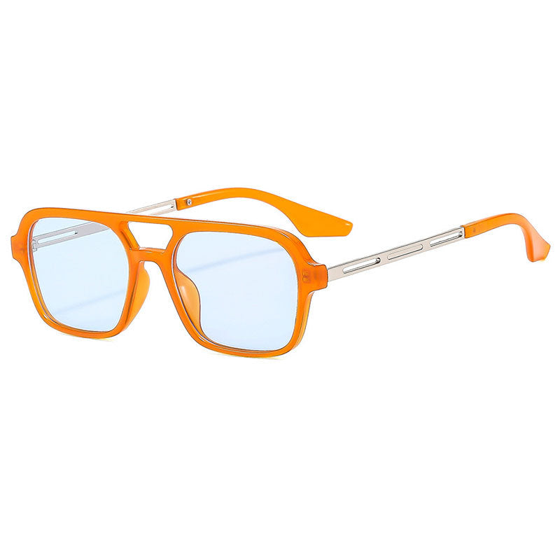 Tinted Lens Double Bridge Square Sunglasses - Color_2