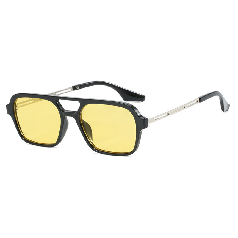 Tinted Lens Double Bridge Square Sunglasses - Color_6