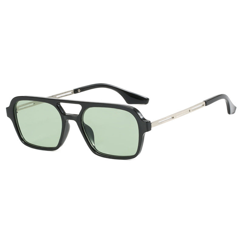 Tinted Lens Double Bridge Square Sunglasses - Color_7