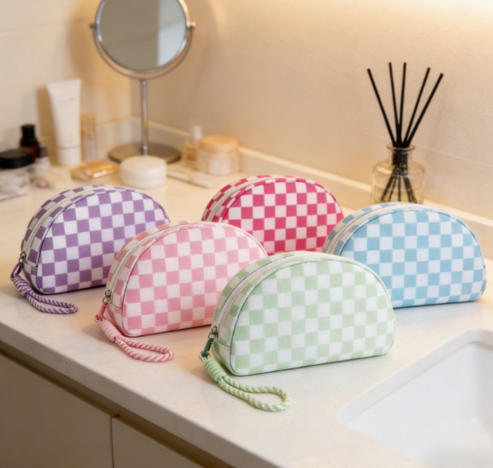 Shell Shaped Cosmetic Pouch With Pom Charm - Pink - 2