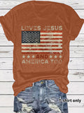 Vintage Stars And Stripes Slogan Tee - Rust