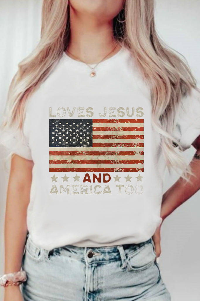 Vintage Stars And Stripes Slogan Tee