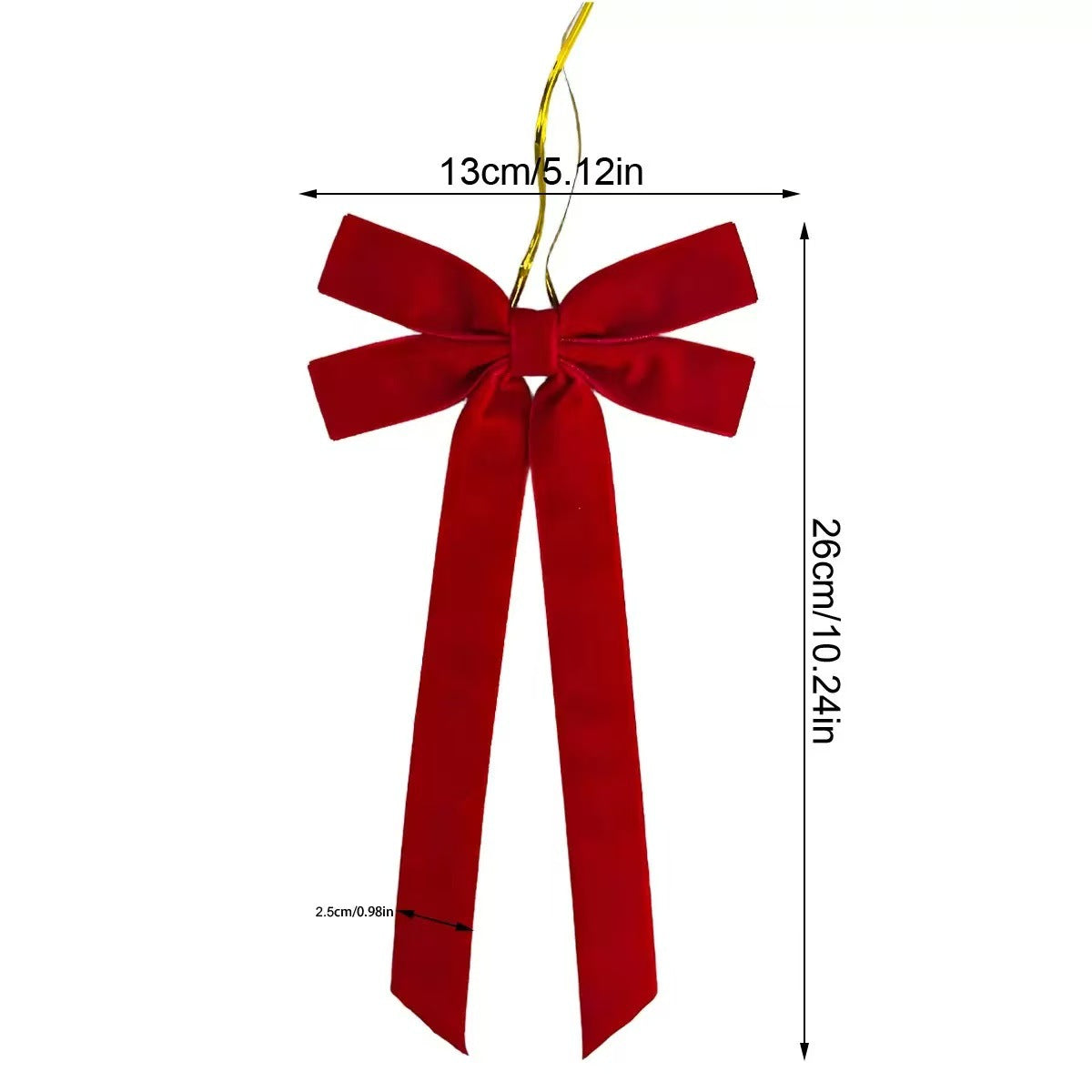 Velvet Christmas Bows 12 Pack for Wreath and Tree